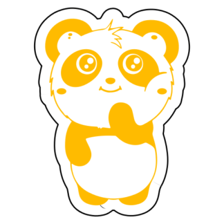 Shy Panda Sticker (Yellow)